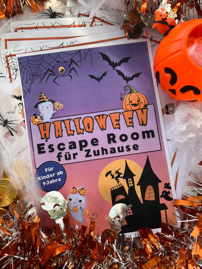 Halloween Spiel Escape Room für Zuhause Kinder ab 9 Jahre Schatzsuche Schnitzeljagd mit vielen Rätsel & Aufgaben Partyspiel für Kinder
